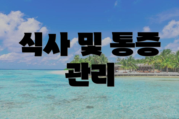 식사 및 통증 관리