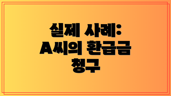 실제 사례: A씨의 환급금 청구