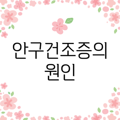 안구건조증의 원인