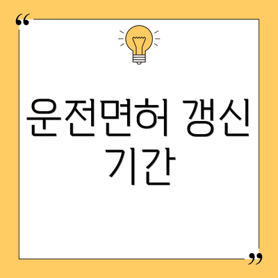 운전면허 갱신 기간