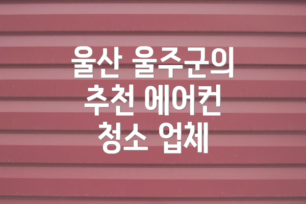 울산 울주군의 추천 에어컨 청소 업체