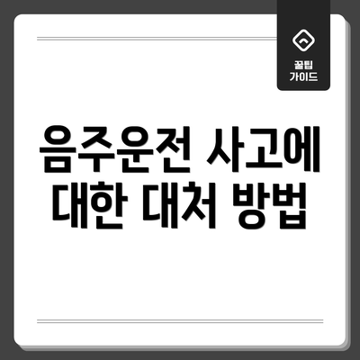 음주운전 사고에 대한 대처 방법