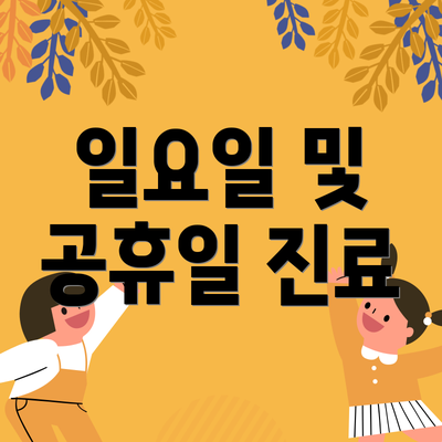 일요일 및 공휴일 진료