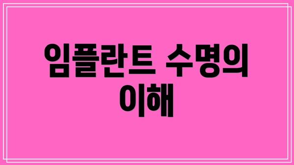 임플란트 수명의 이해