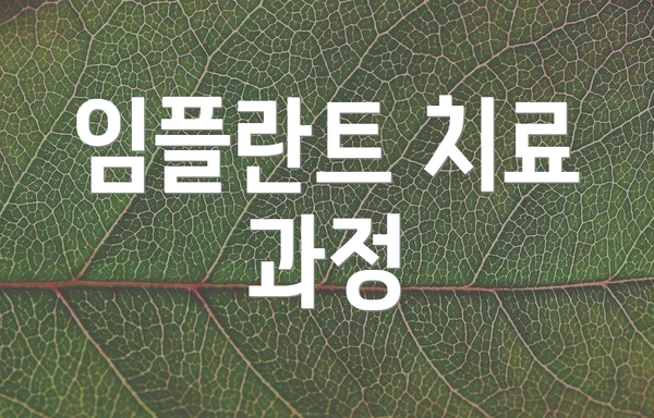 임플란트 치료 과정