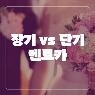 장기 vs 단기 렌트카