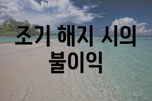 조기 해지 시의 불이익