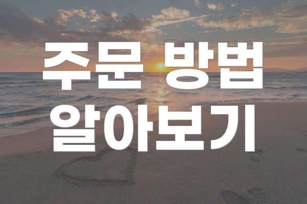 주문 방법 알아보기