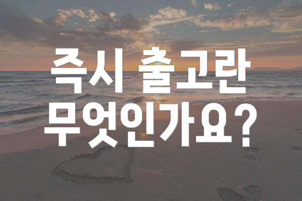 즉시 출고란 무엇인가요?