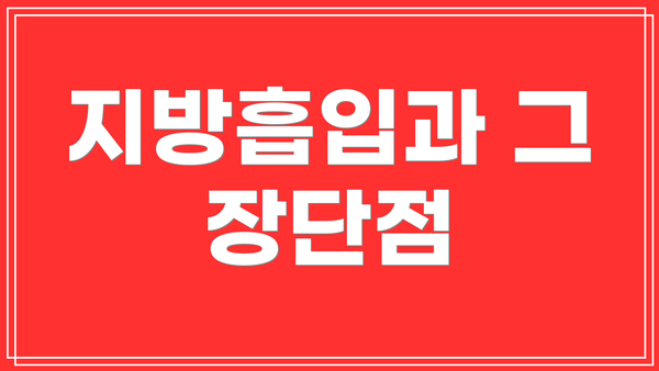 지방흡입과 그 장단점