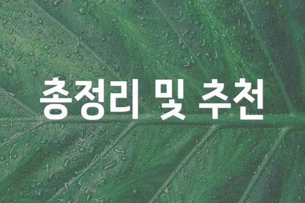 총정리 및 추천