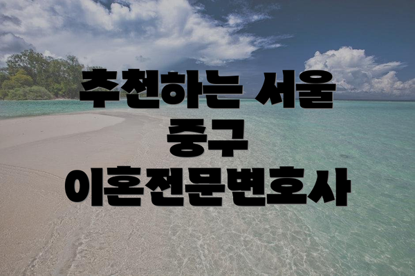 추천하는 서울 중구 이혼전문변호사
