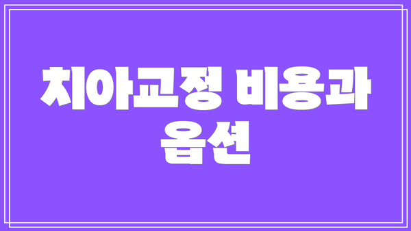 치아교정 비용과 옵션