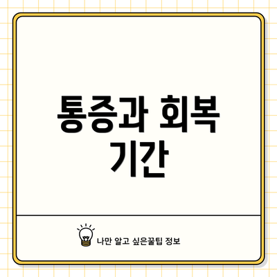 통증과 회복 기간