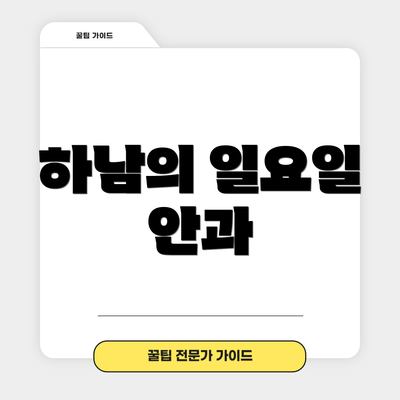 하남의 일요일 안과