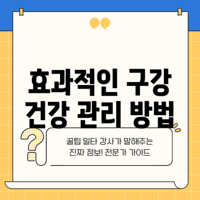 효과적인 구강 건강 관리 방법