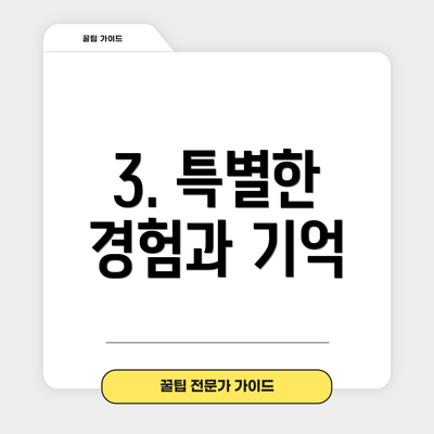 3. 특별한 경험과 기억
