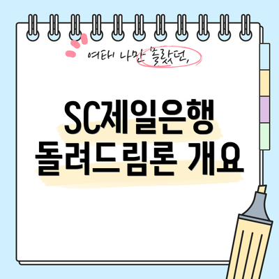 SC제일은행 돌려드림론 개요